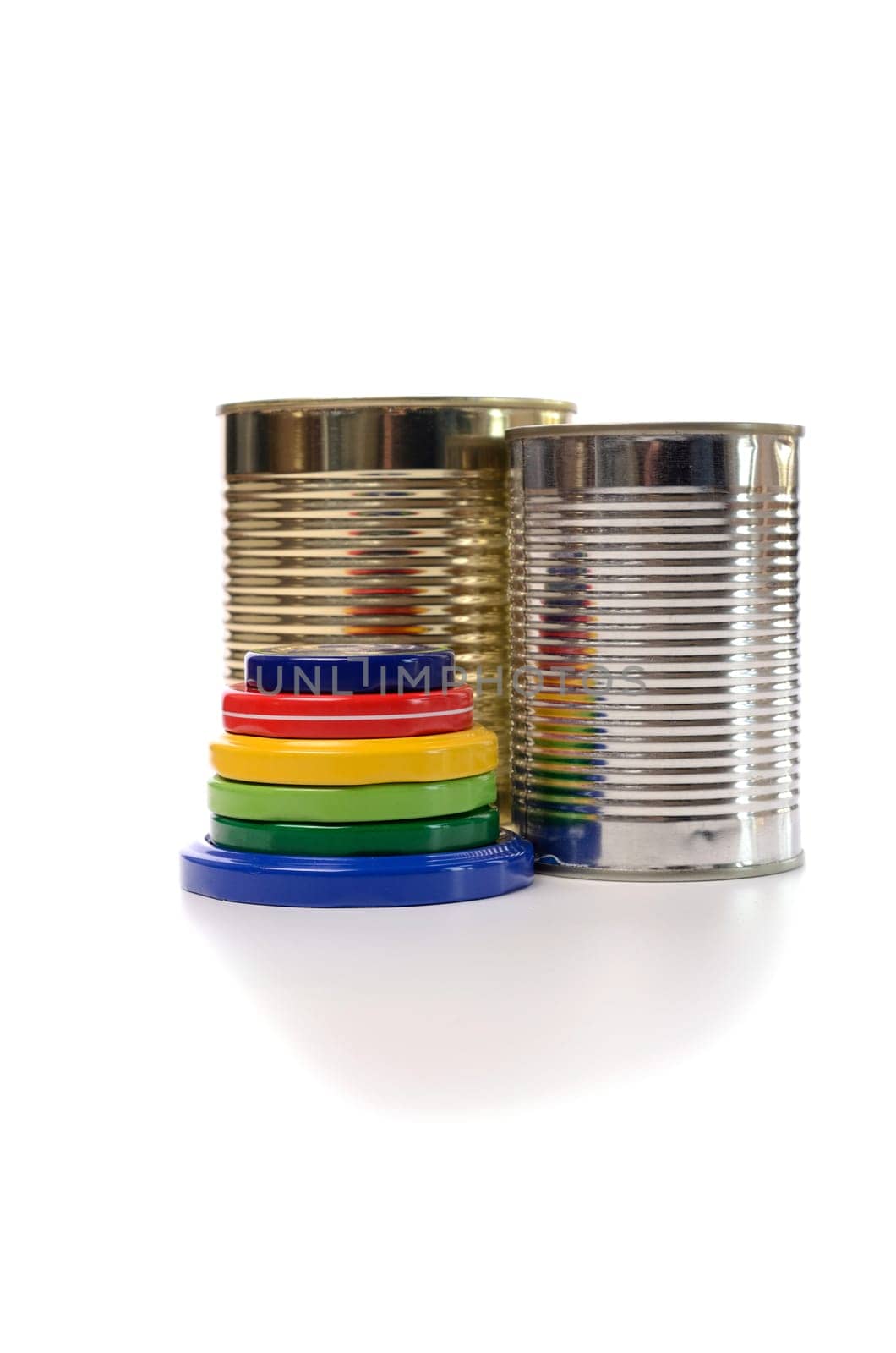 Recycling concept, old tin can on a white background