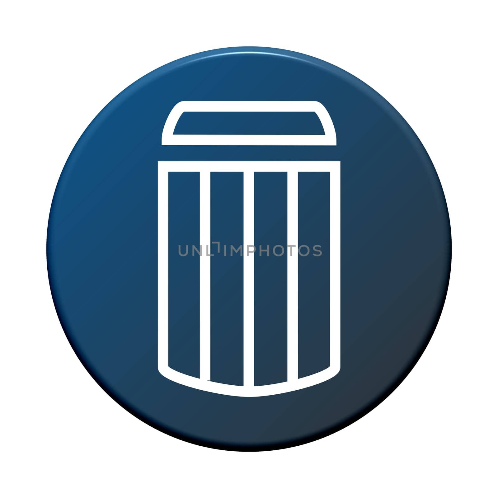 Button round: garbage bin
