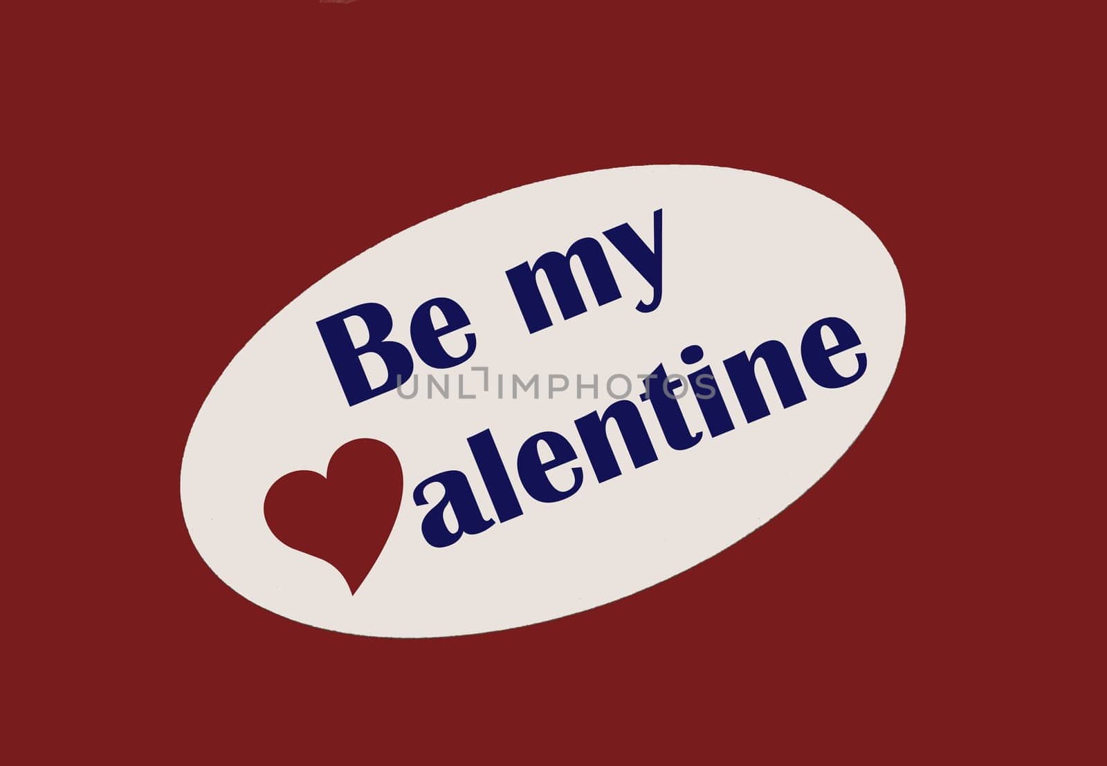 Be my valentine sticker on red background