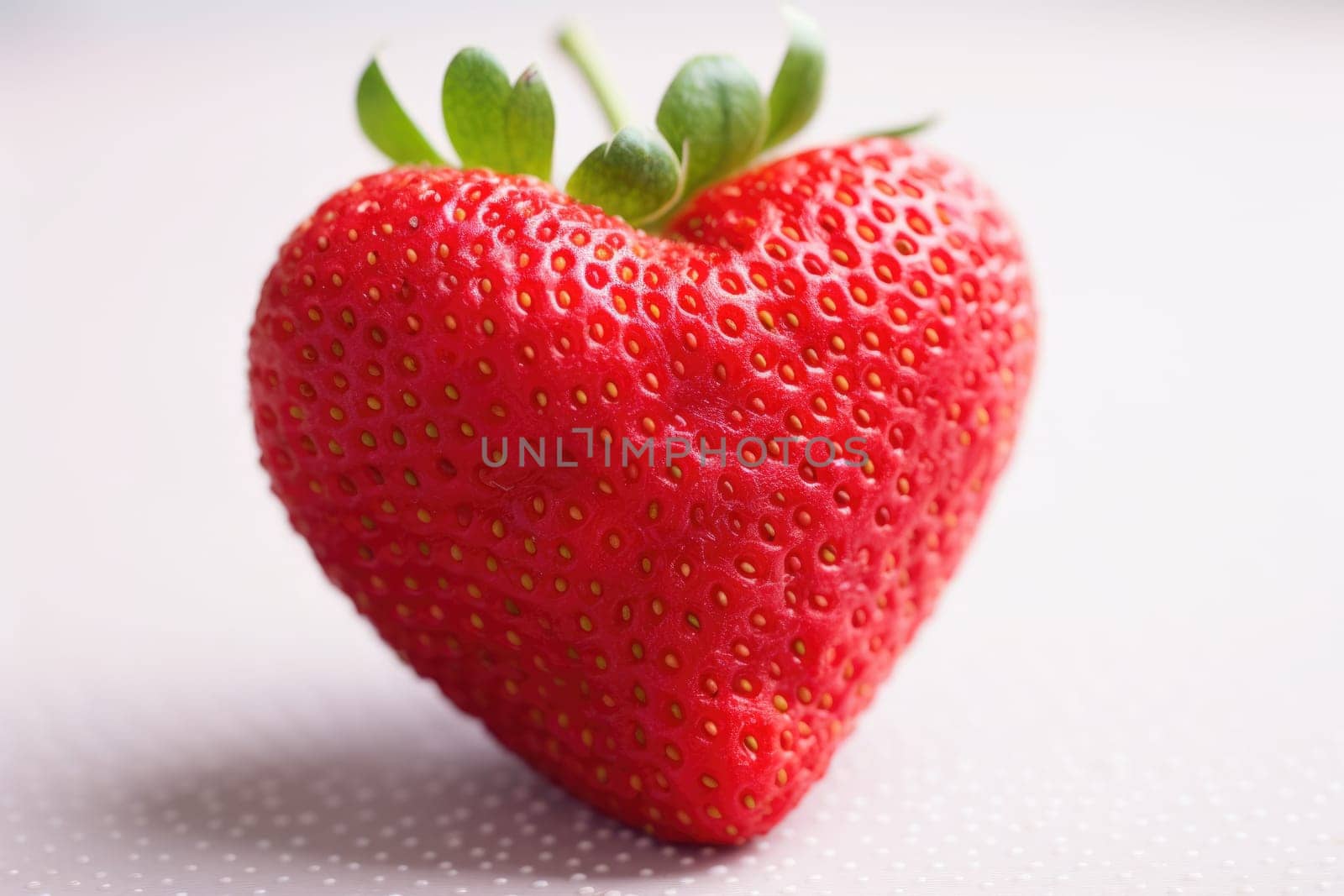 heart shaped strawberry . AI Generated by Desperada