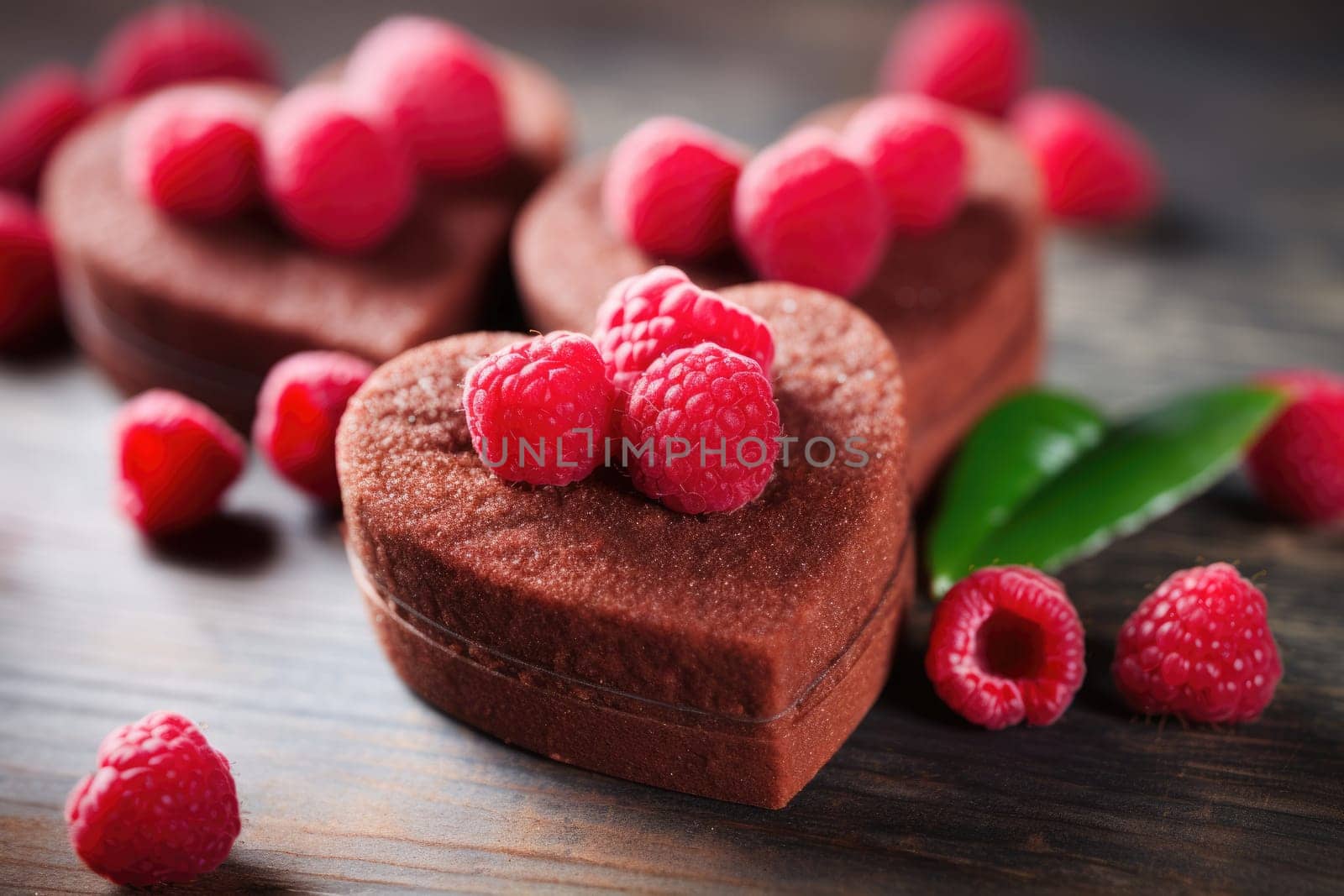 Heart shaped red velvet cake for Valentine's day on dark background. AI Generated by Desperada