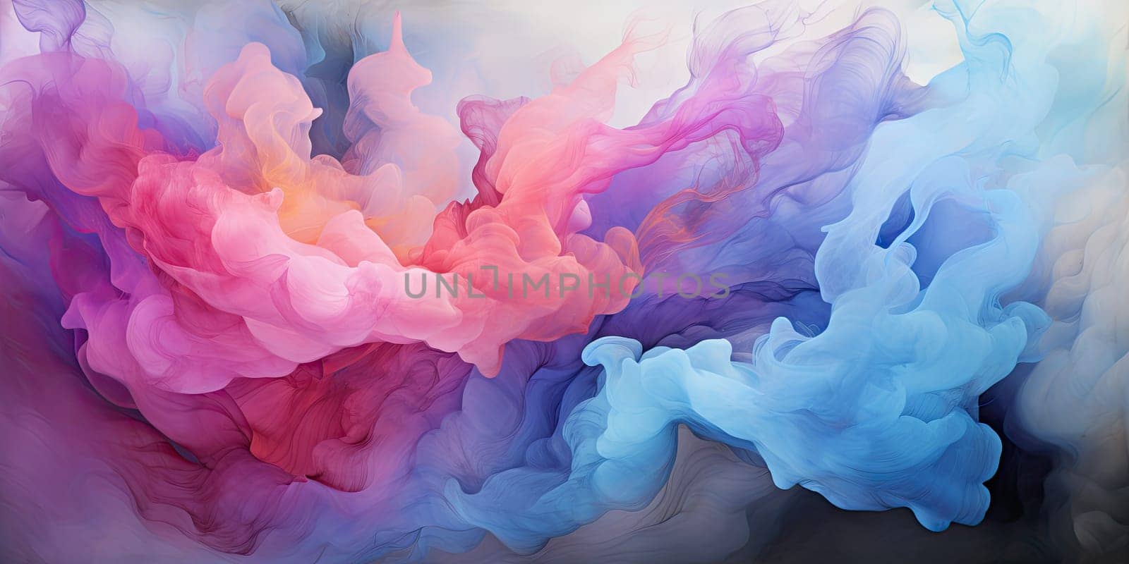 An abstract watercolor painting with a blend of soothing pastel colors, evoking a sense of calm and creativity. Concept of artistic inspiration by Generative AI by wichayada