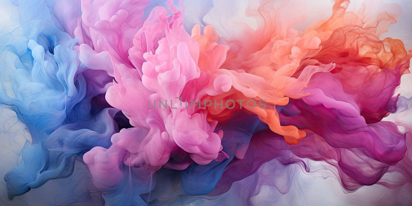 An abstract watercolor painting with a blend of soothing pastel colors, evoking a sense of calm and creativity. Concept of artistic inspiration by Generative AI by wichayada