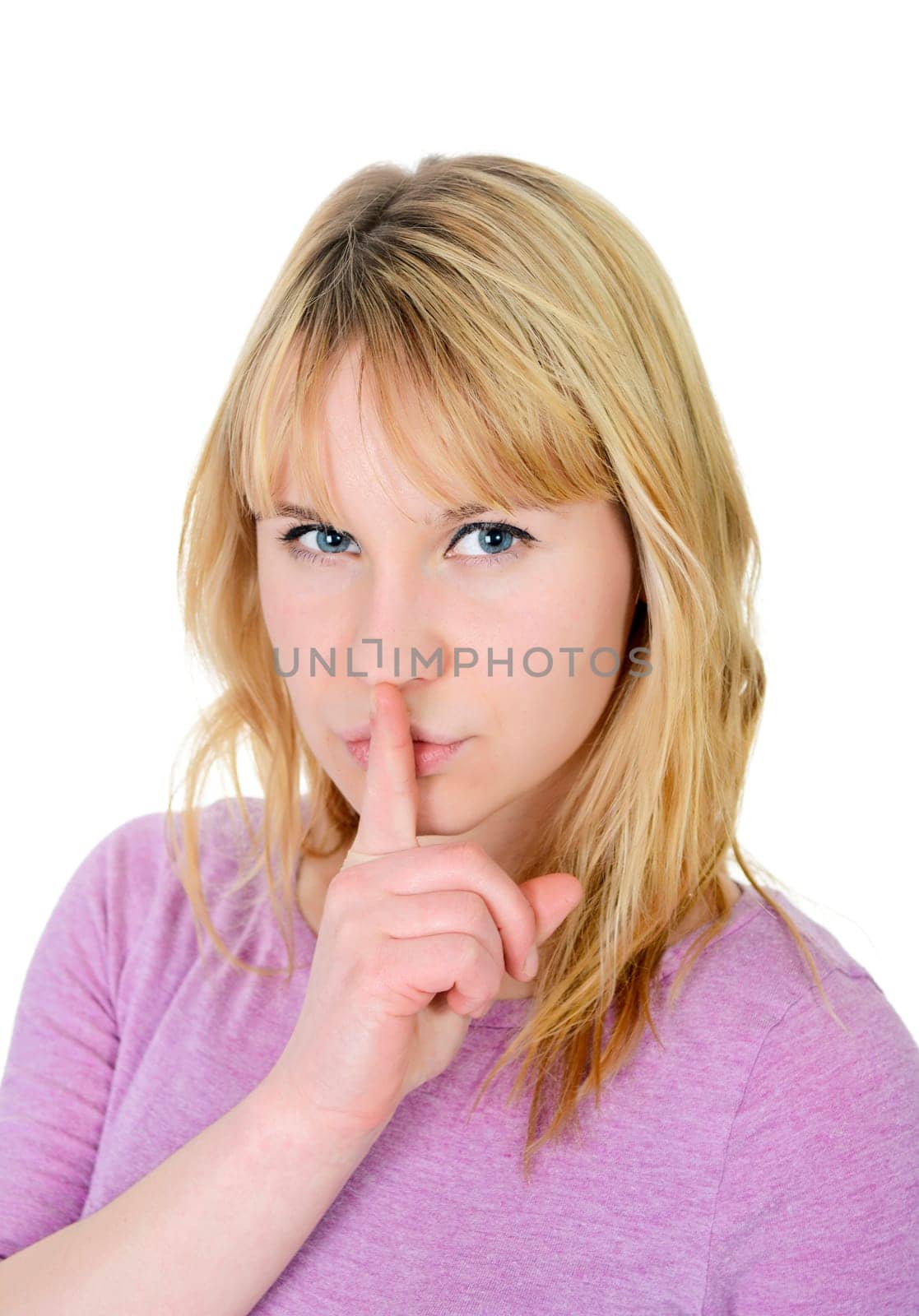 young woman asks for peace