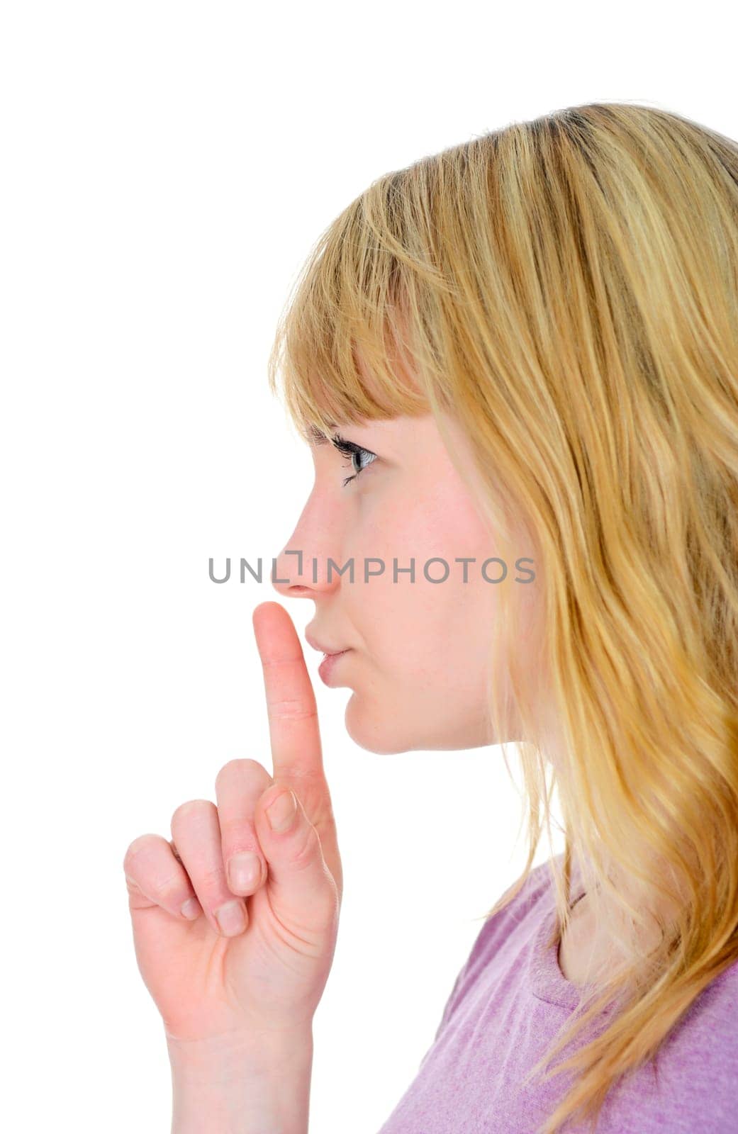 young woman asks for peace