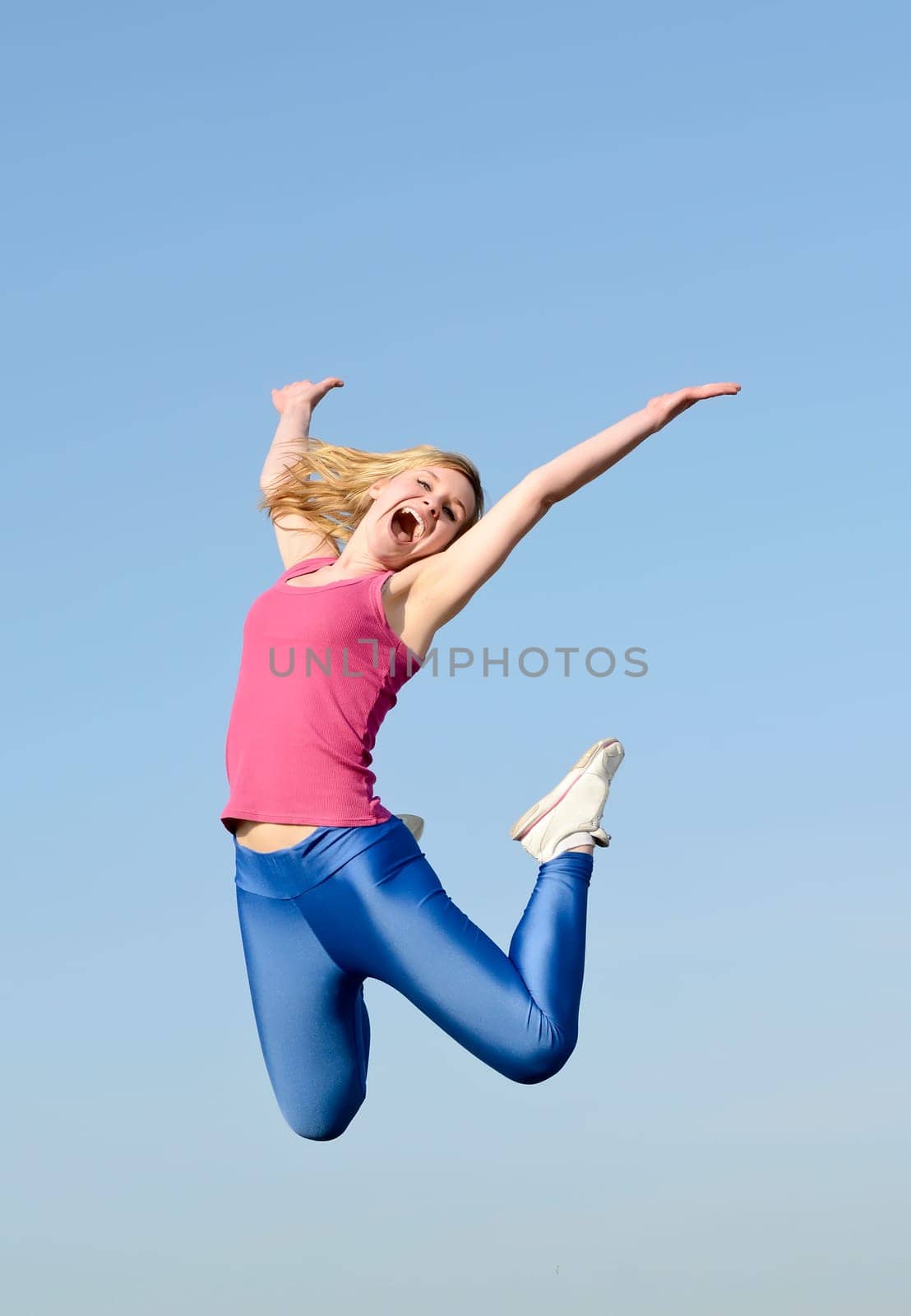 Woman makes leap of joy