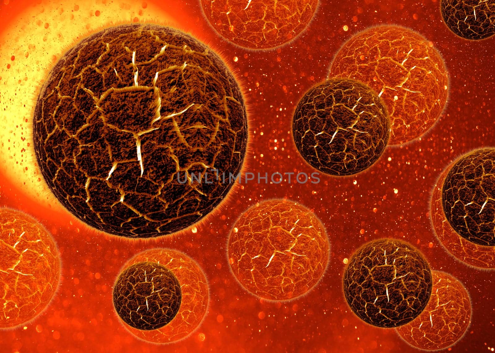 3d cell virus, Bacteria background.
