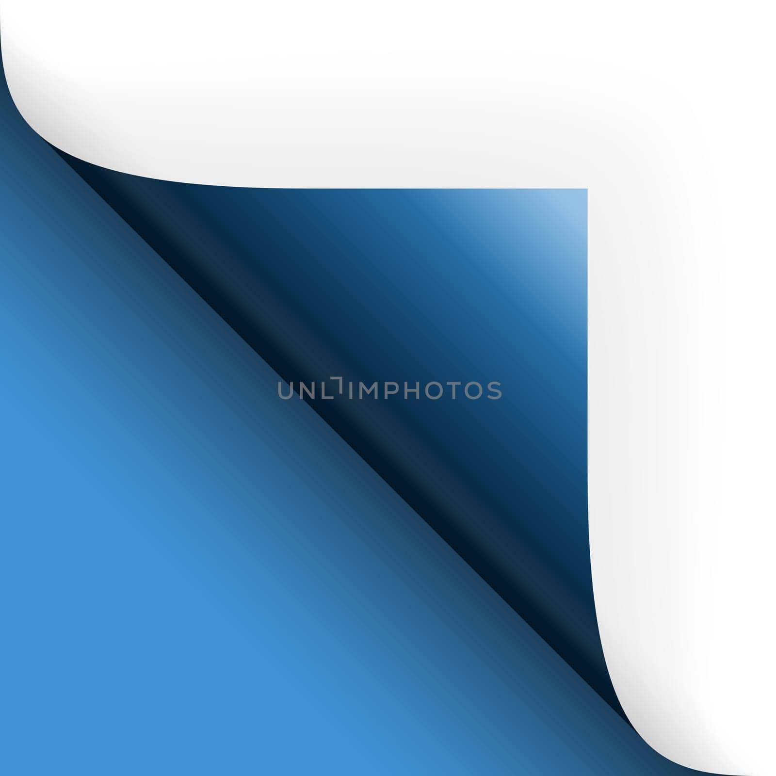 Paper / page wrap slamming bottom left blue