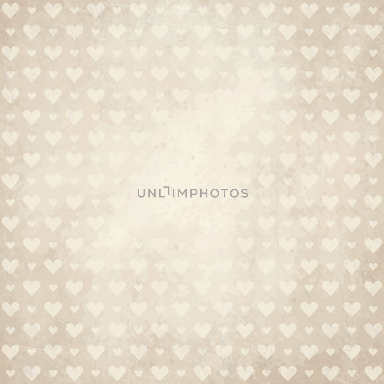 vector of old vintage paper background with hearts