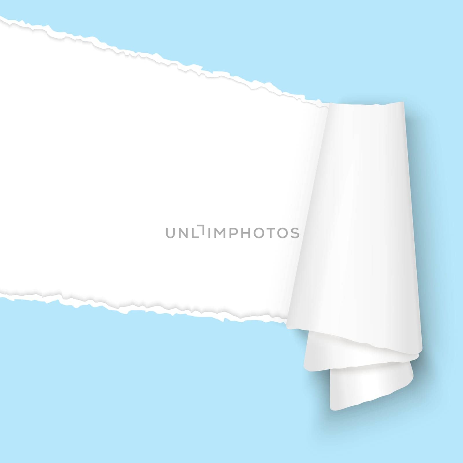 vector of ripped open paper light blue