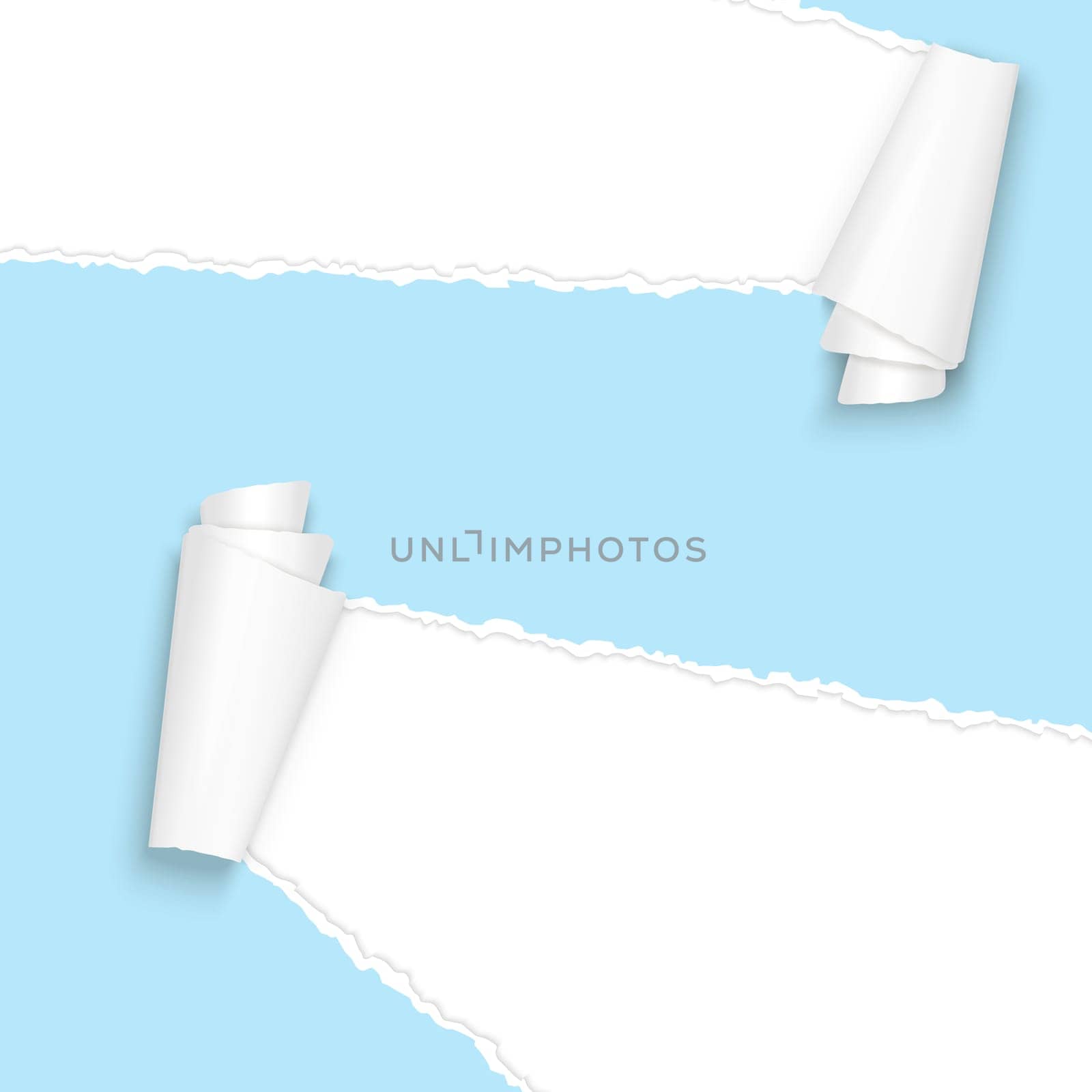 vector of ripped open paper light blue