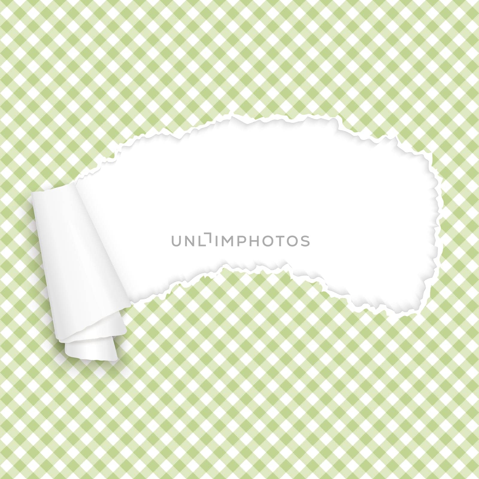 vector of ripped open paper checkered green