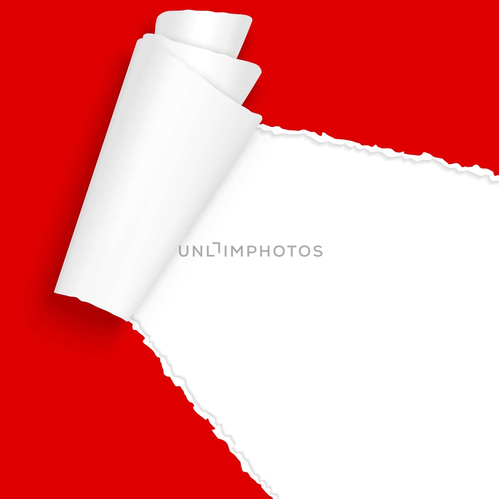 vector of ripped open paper colored red