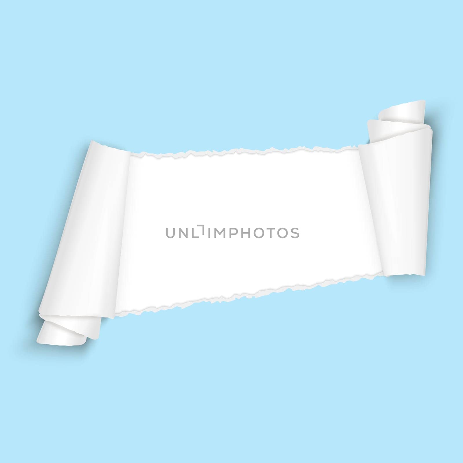 vector of ripped open paper light blue