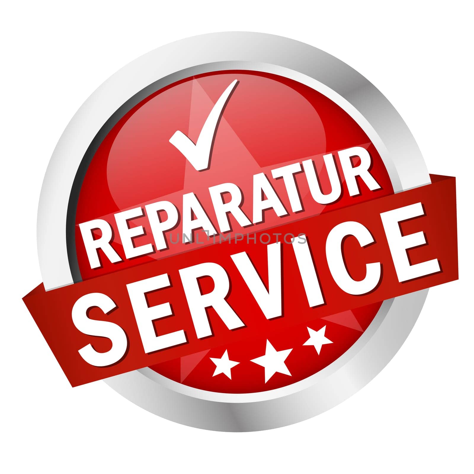 Button with banner " REPARATUR SERVICE """