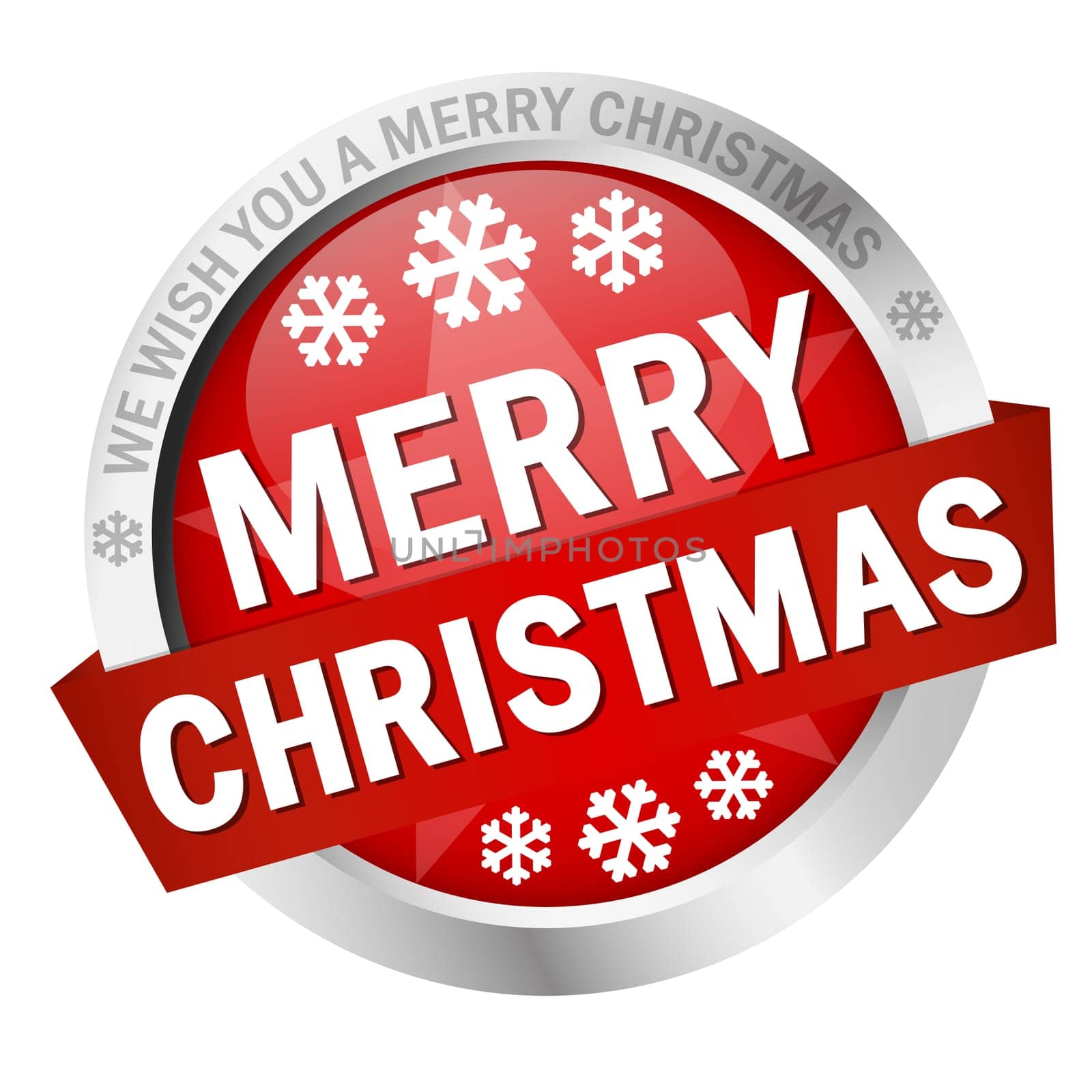 Button with banner " MERRY CHRISTMAS """