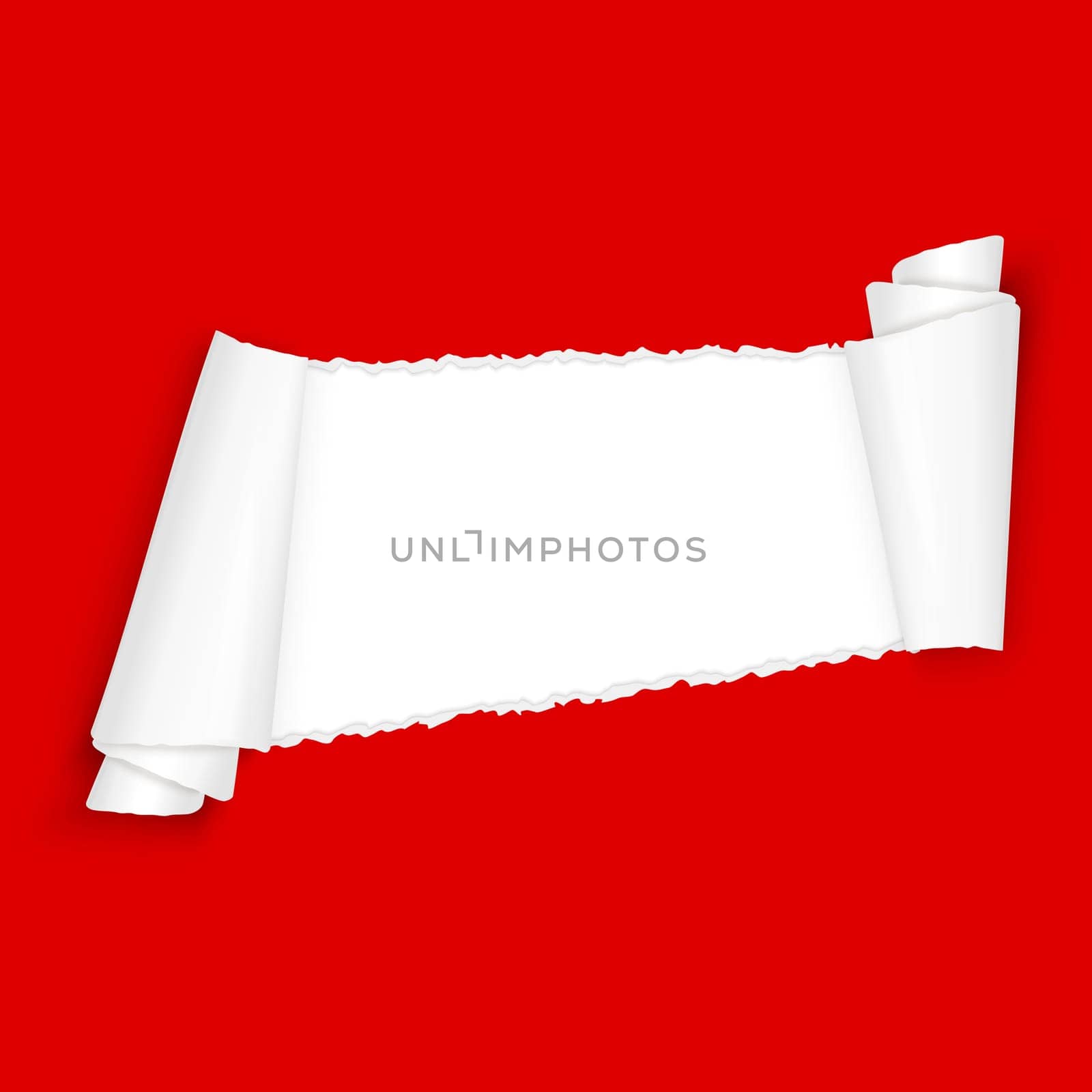 vector of ripped open paper colored red