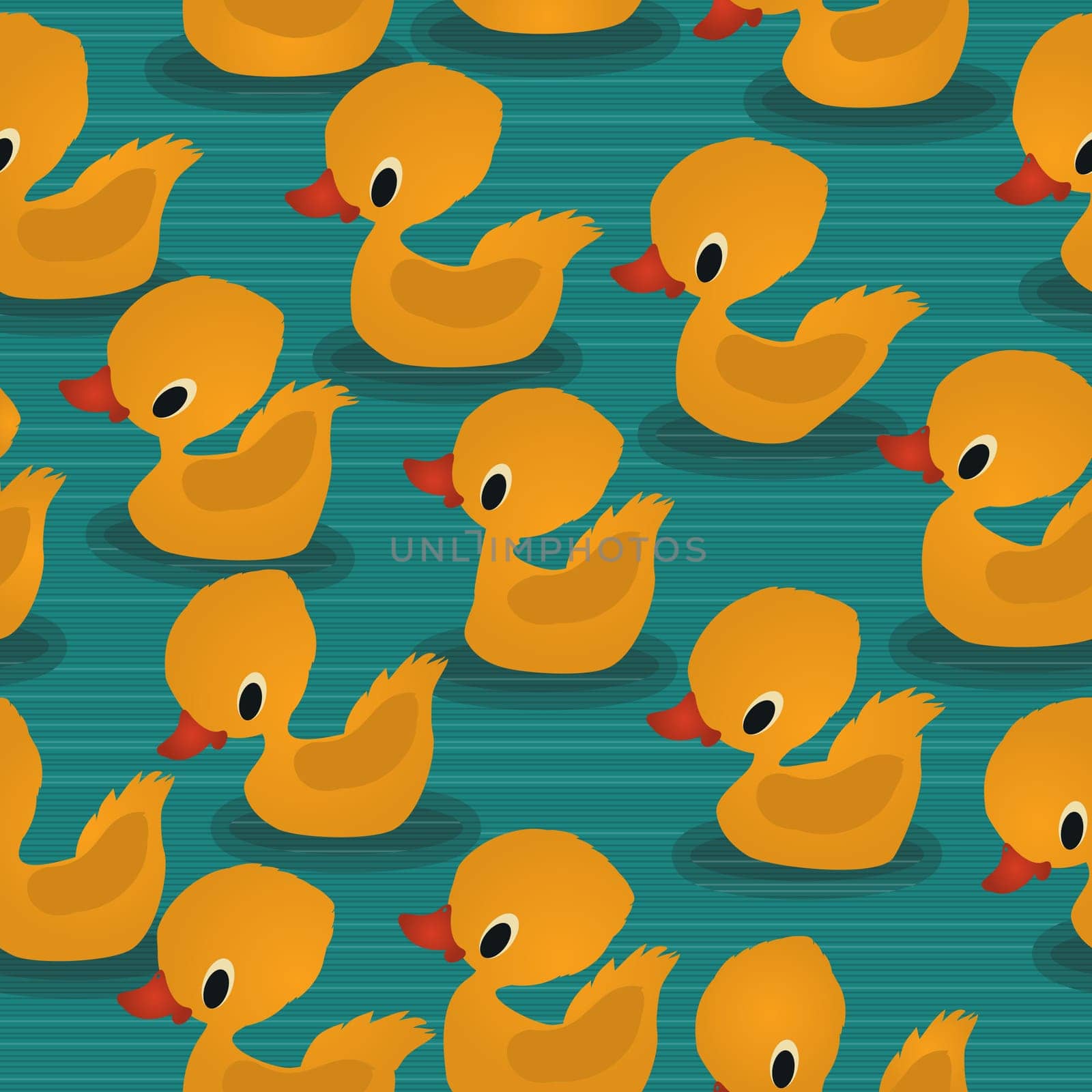 Baby black ducks seamless pattern design