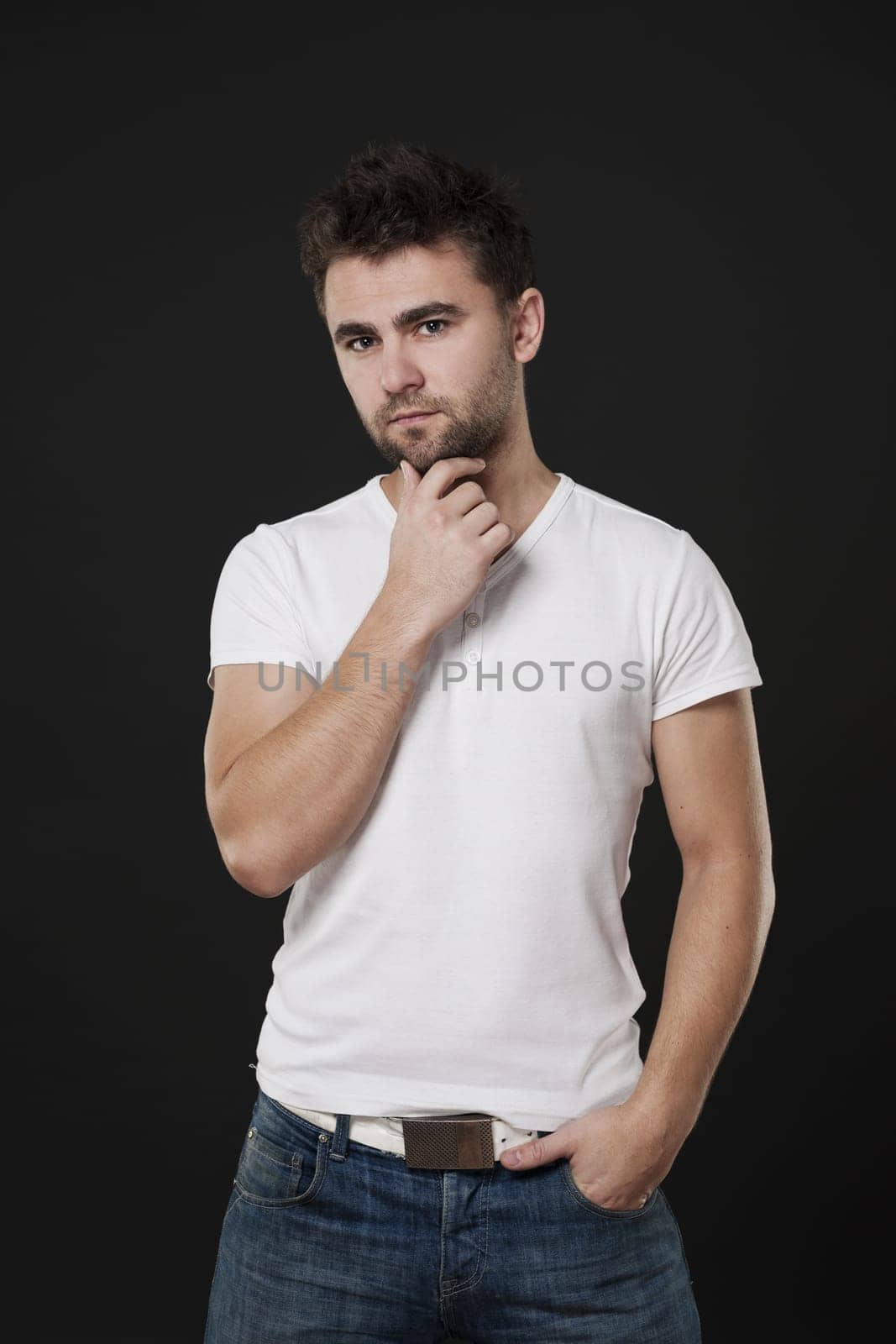Focused and thoughtful man