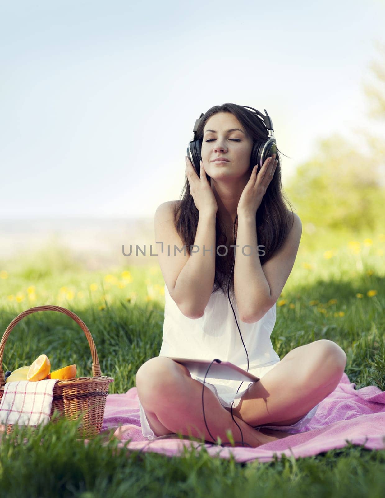 Young woman listening to music