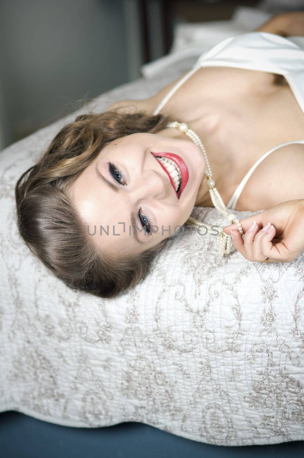 Cheerful retro woman