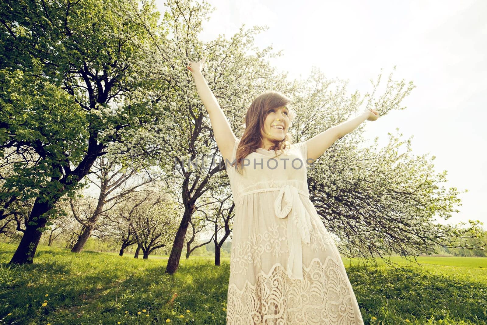 Portrait of elegant beautiful girl outdoors