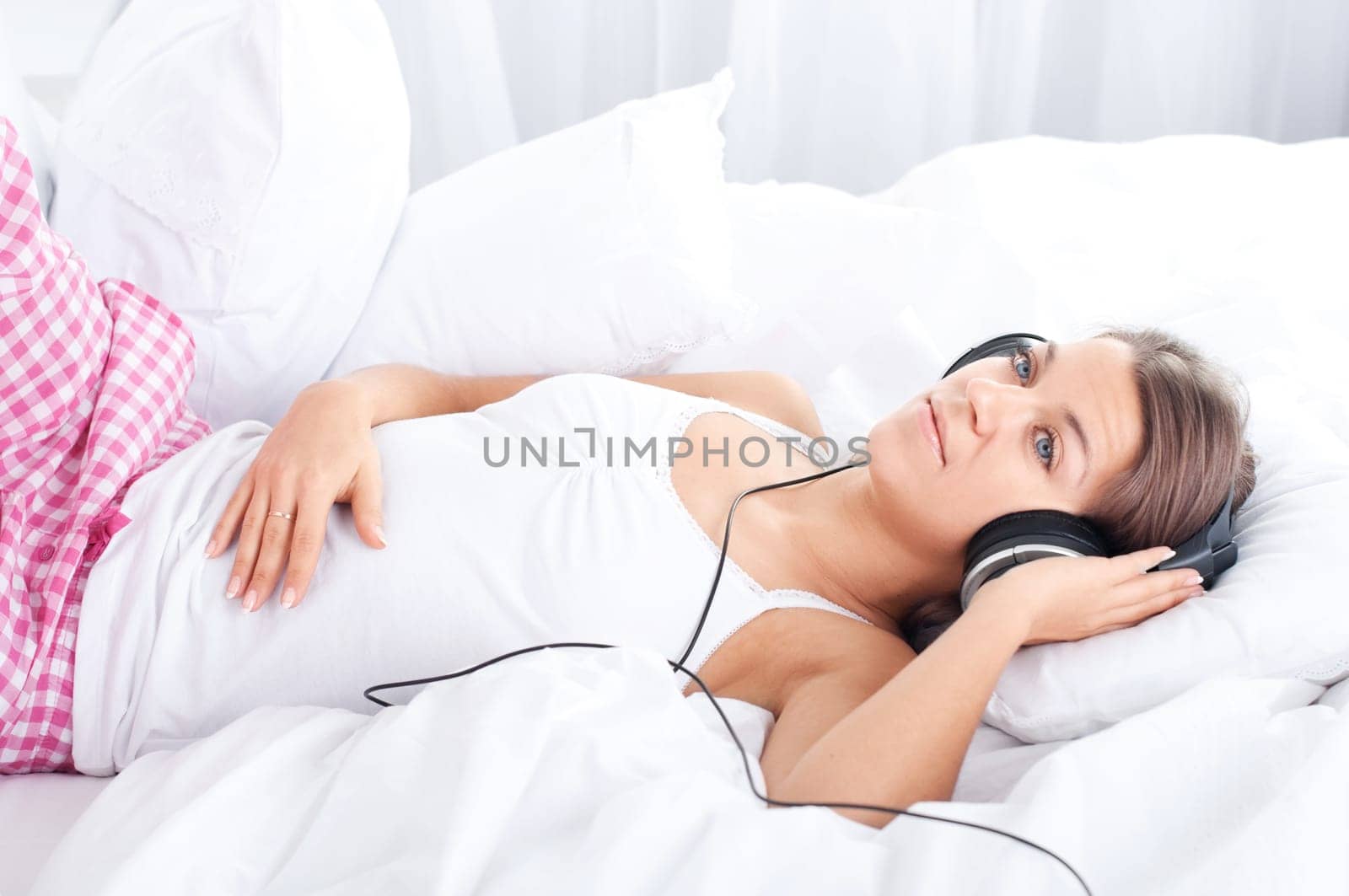 Listening music on bed