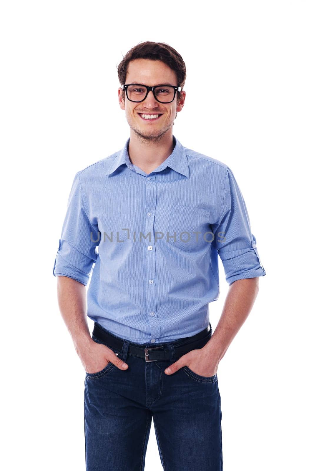 Portrait of smiling and handsome man