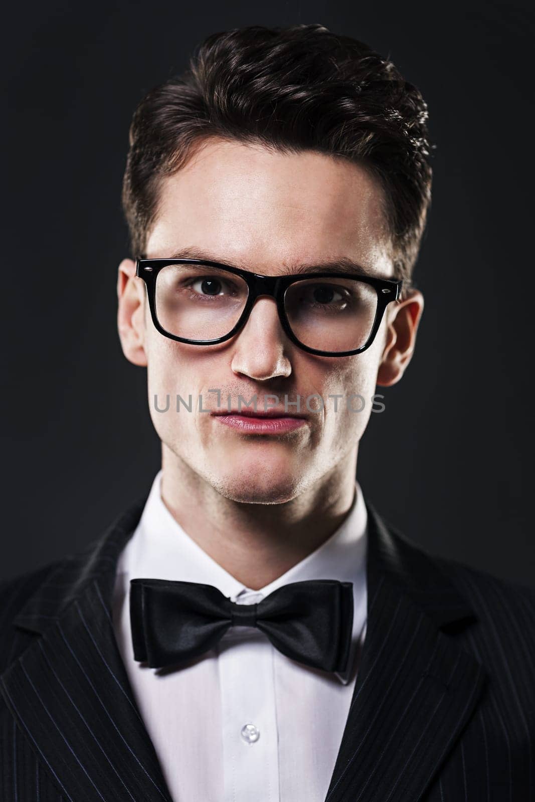 Portrait of serious and handsome man