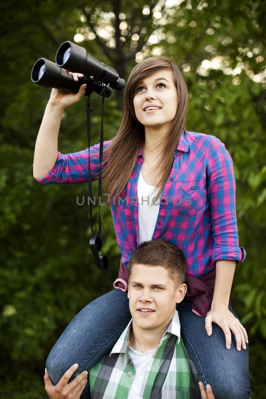 Young couple in forest