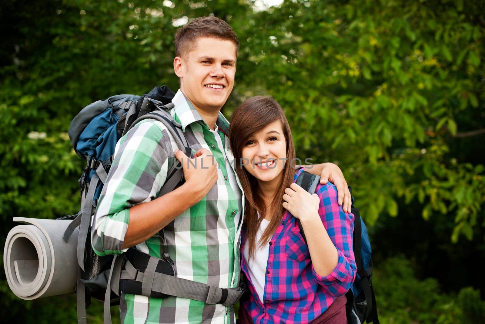 Young couple in forest