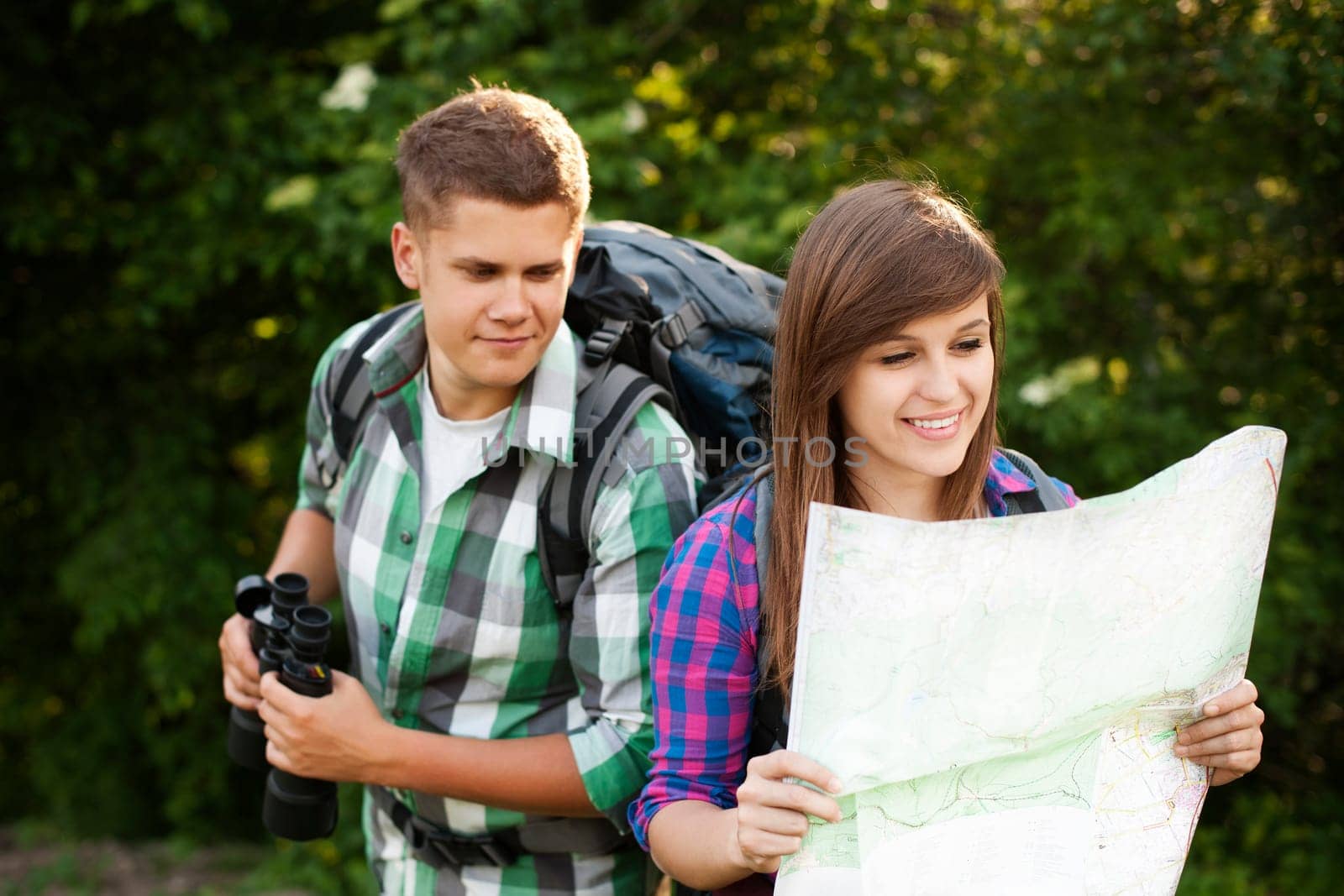 Young couple in forest