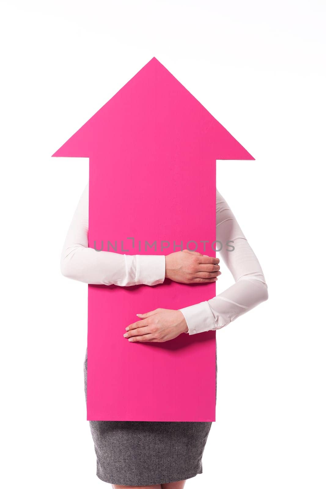 Pink sign arrow points to the top