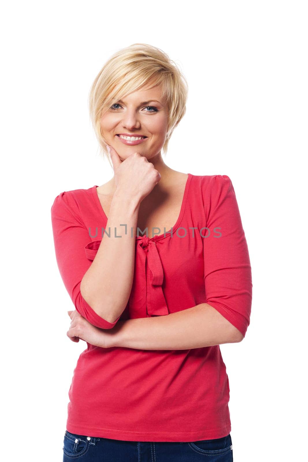 Portrait of beautiful and smiling woman