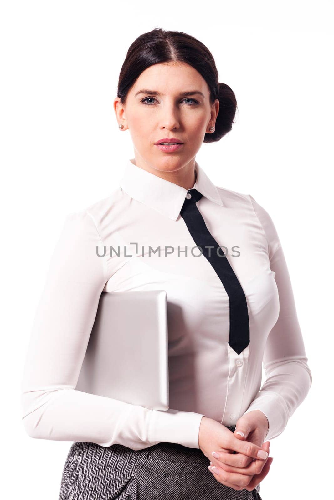 Portrait of beautiful businesswoman with digital tablet