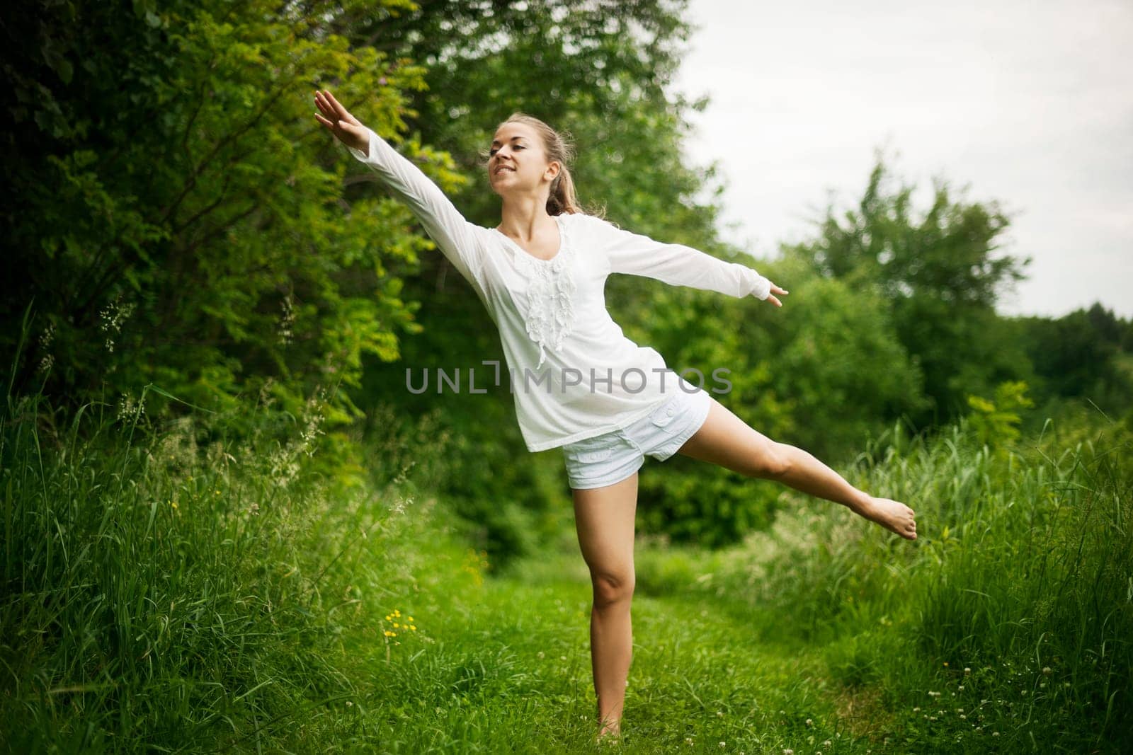 Practising yoga