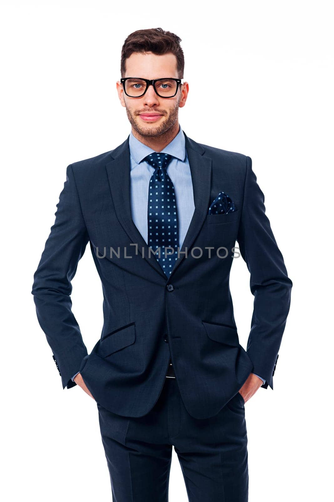Portrait of handsome businessman with glasses