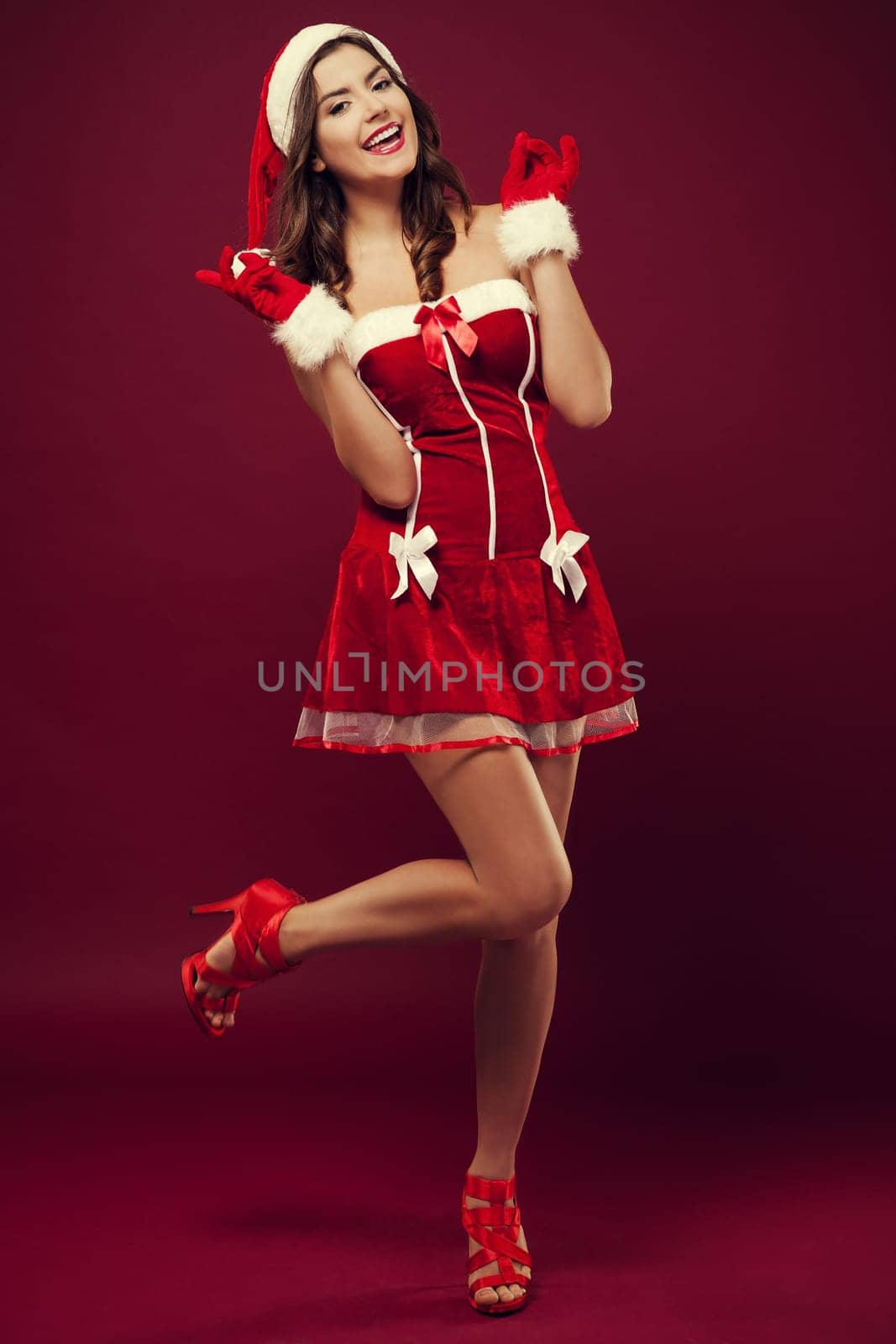 Happy christmas woman