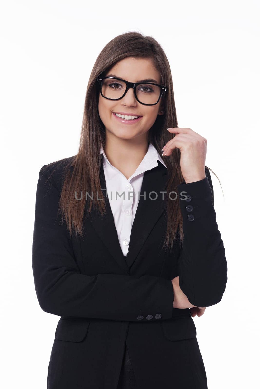 Young businesswoman wearing glasses