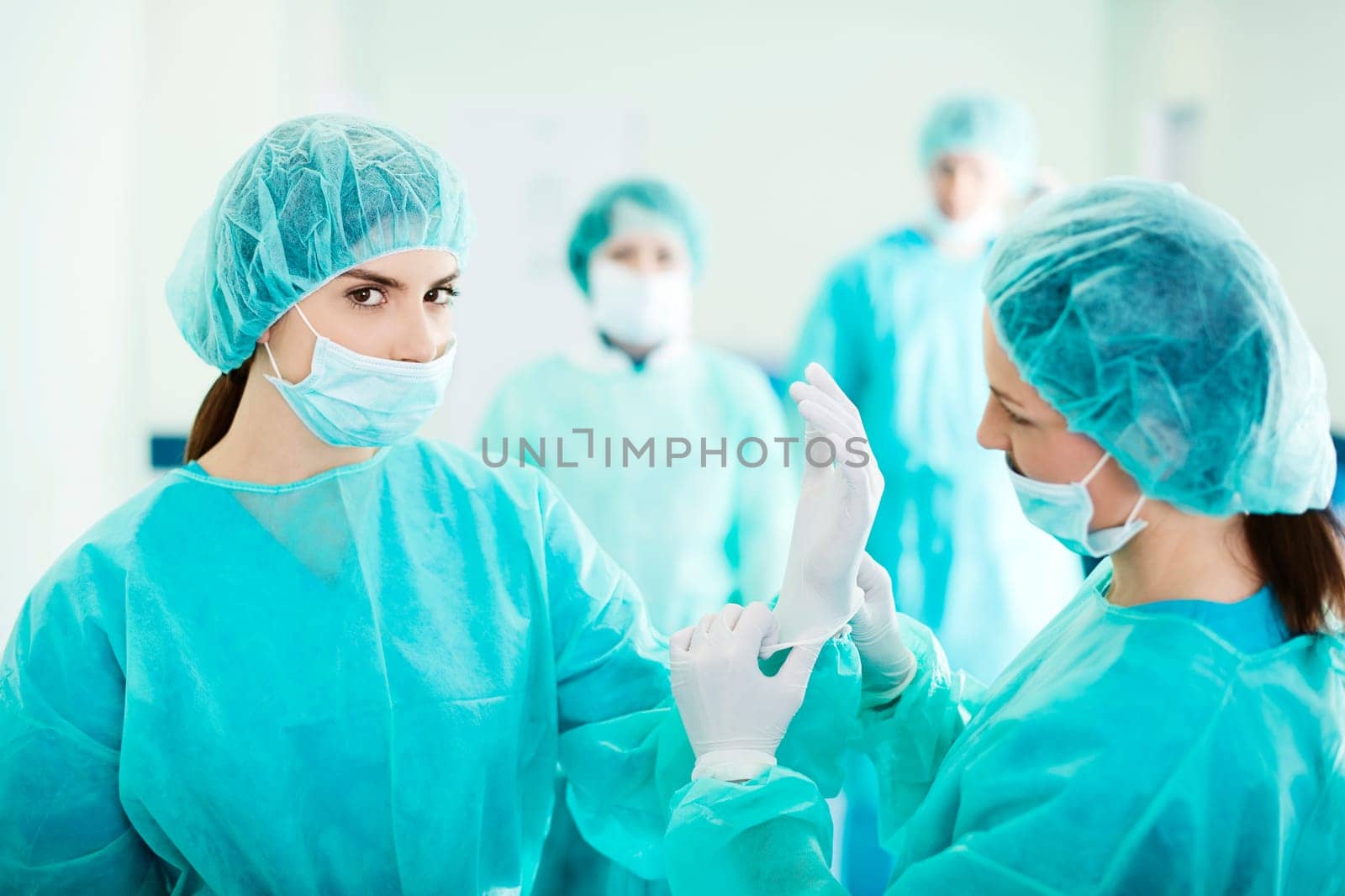 Doctors preparing for surgery