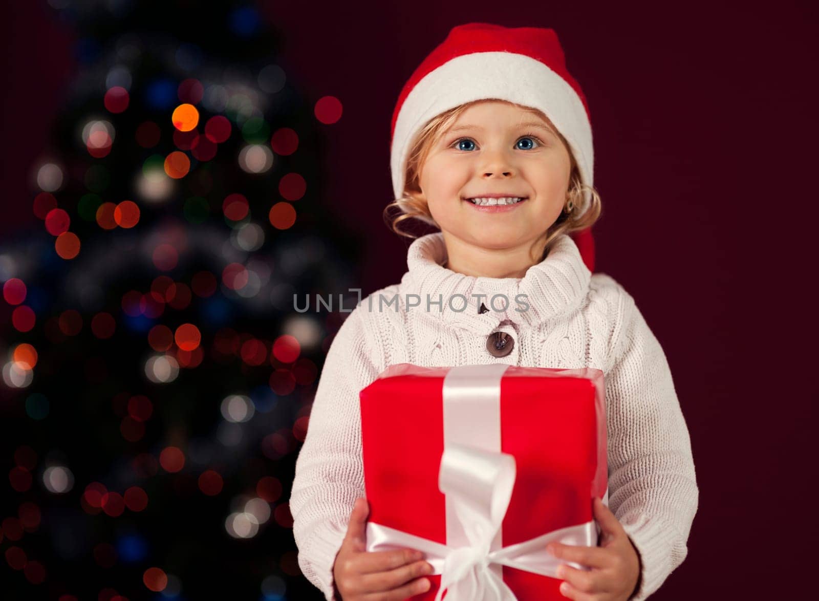 Cute little girl celebrating christmas holidays