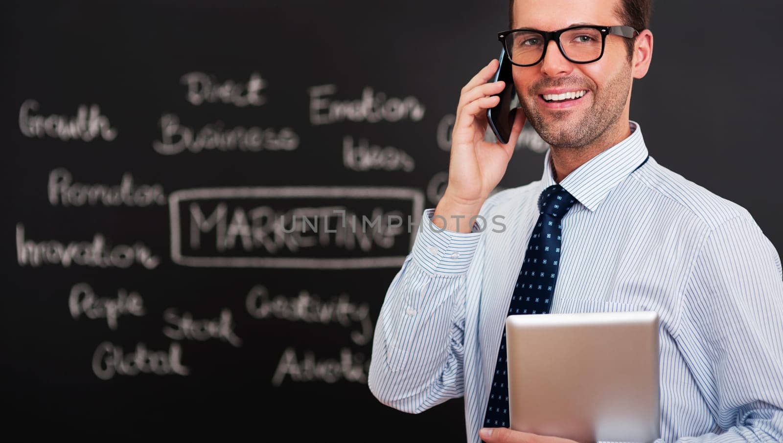 Training instructor talking on the phone