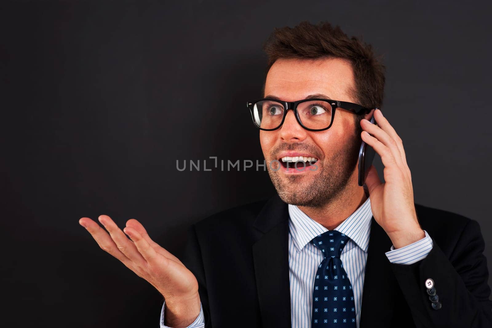 Businessmen discussing on mobile phone
