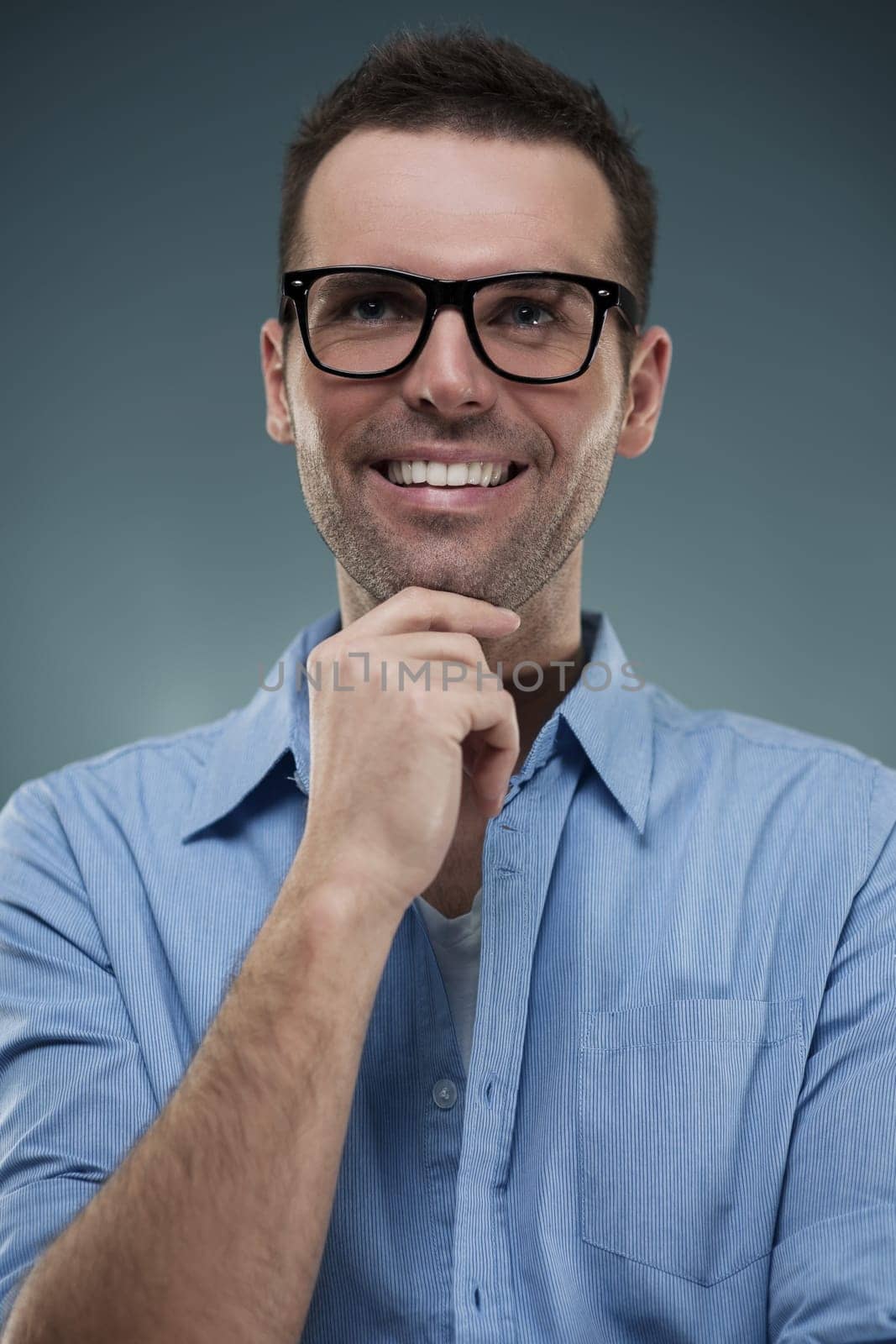 Portrait of handsome man in glasses