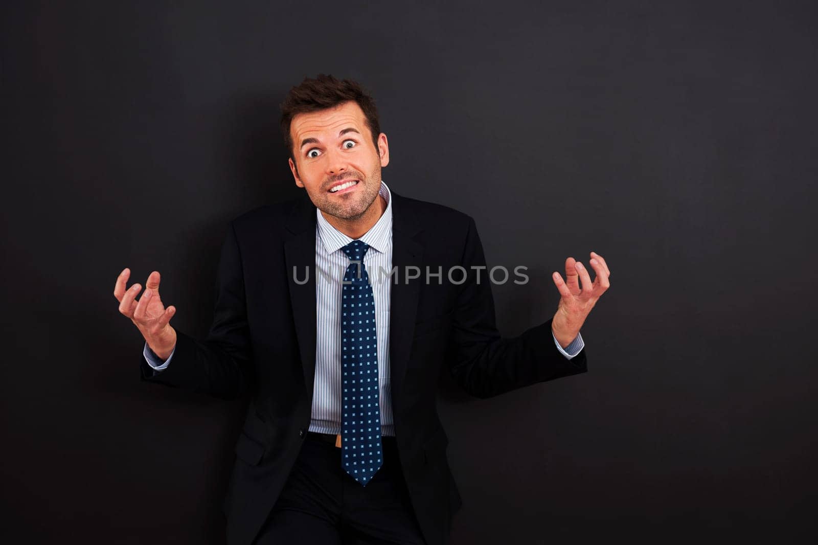 Portrait of very angry businessman