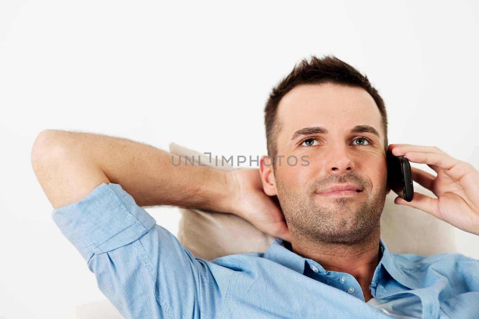 Handsome man using smart phone