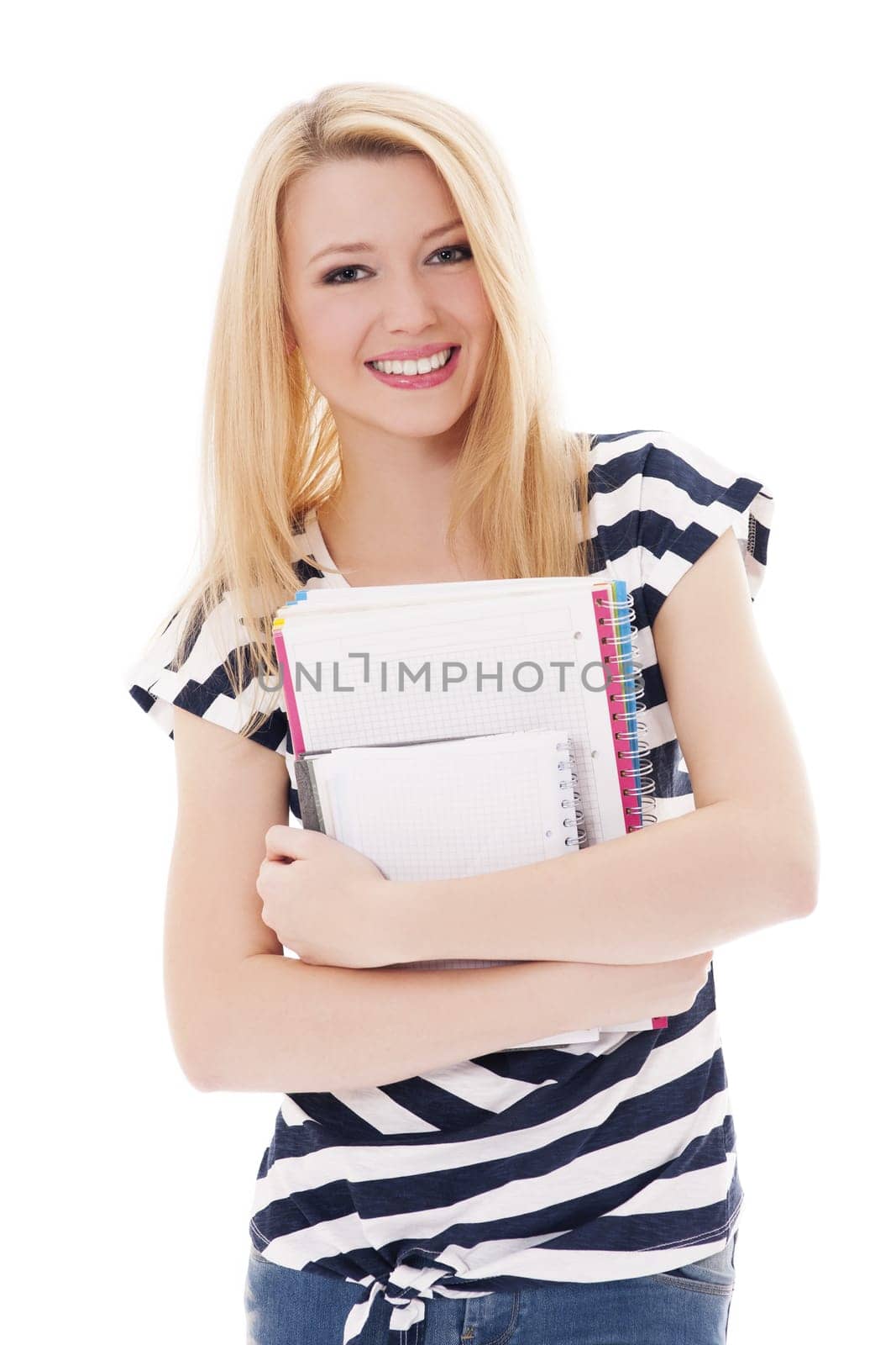 Student girl holding notebooks