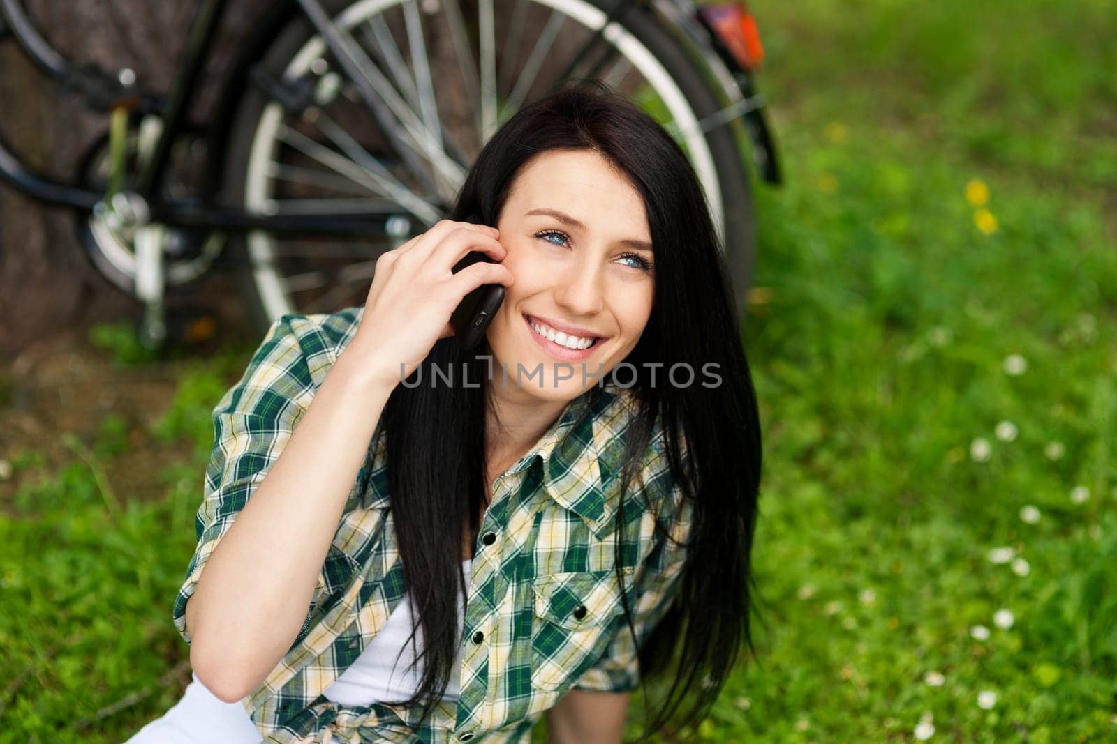 Beautiful young woman on the phone