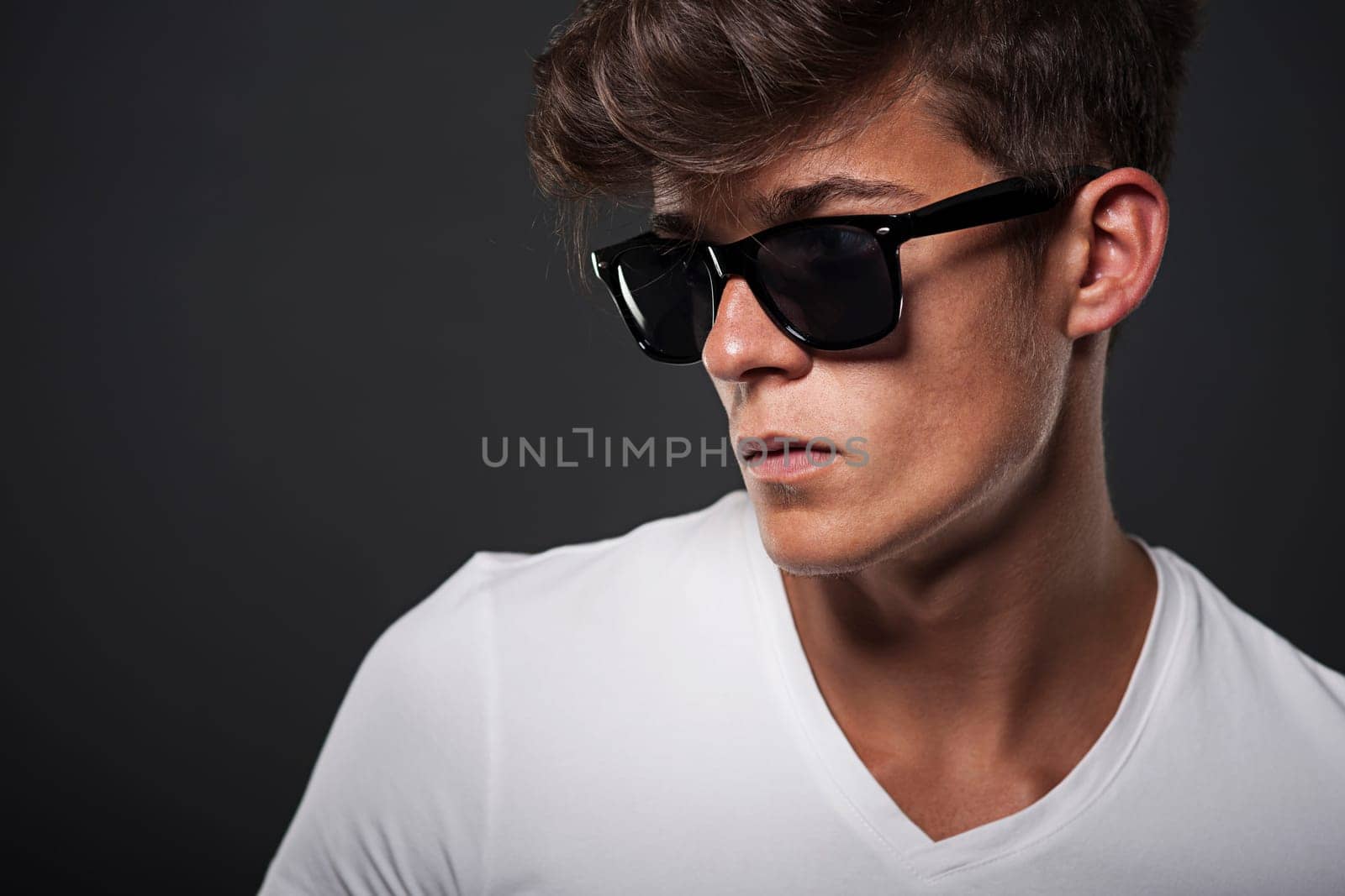 Portrait of a man with hipster glasses