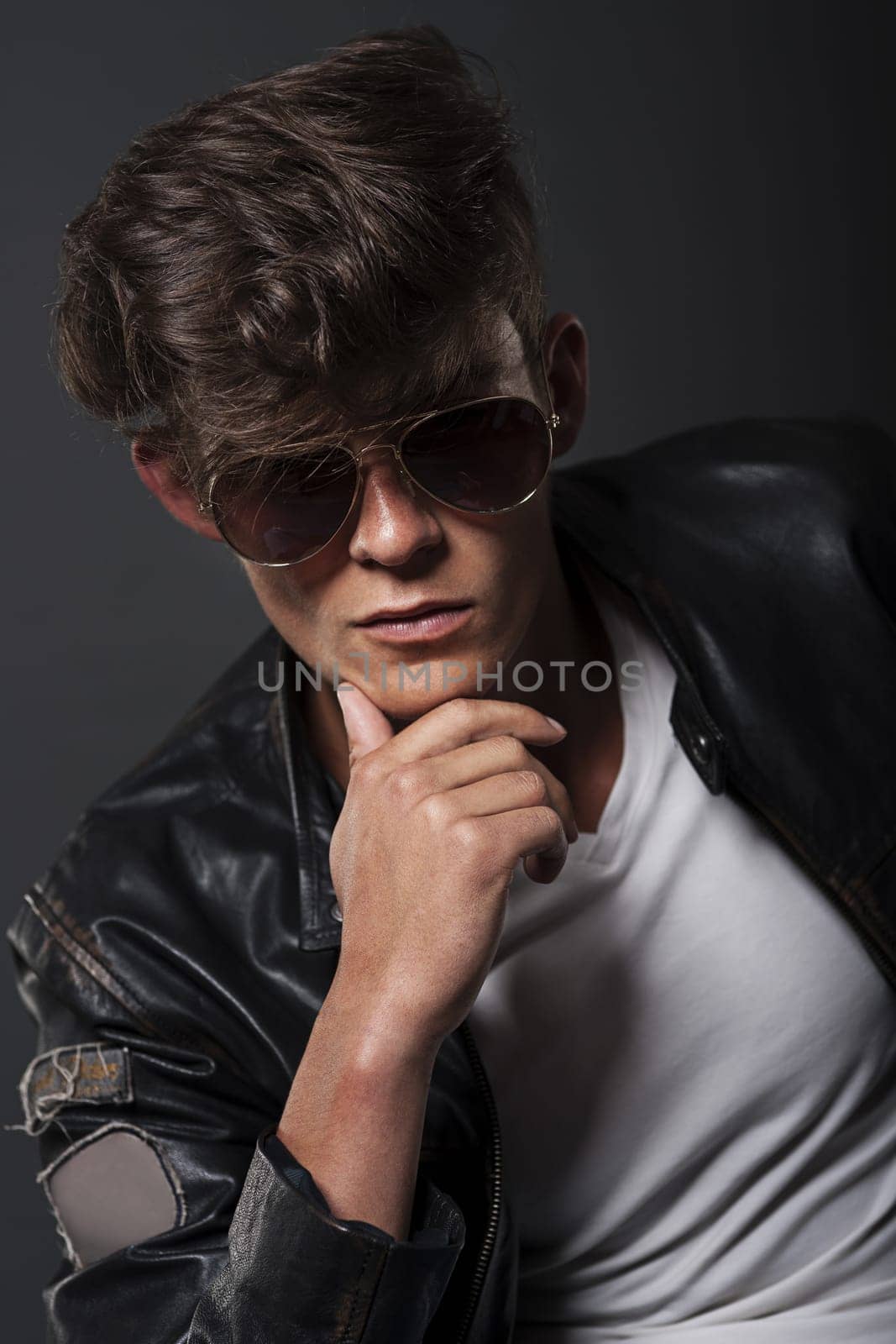 Portrait of handsome bad boy